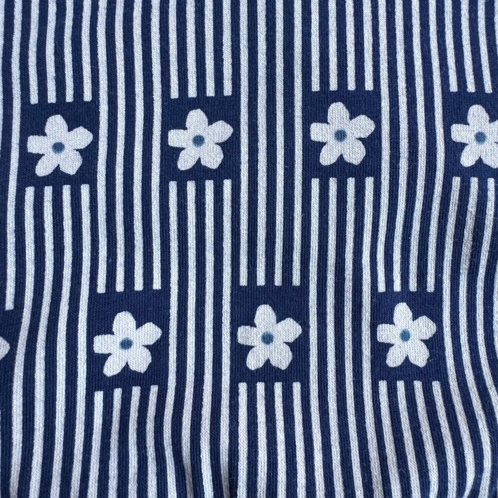 ALICE + AMES Floral Striped Ballet Dress Girls 10 Navy Blue Cream Twirl Dress - Picture 3 of 4